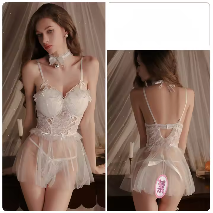 Ropa interior sexual dulce perspectiva malla encaje sexy y atractivo más almohadilla para el pecho liguero camisón traje de mujer - 1