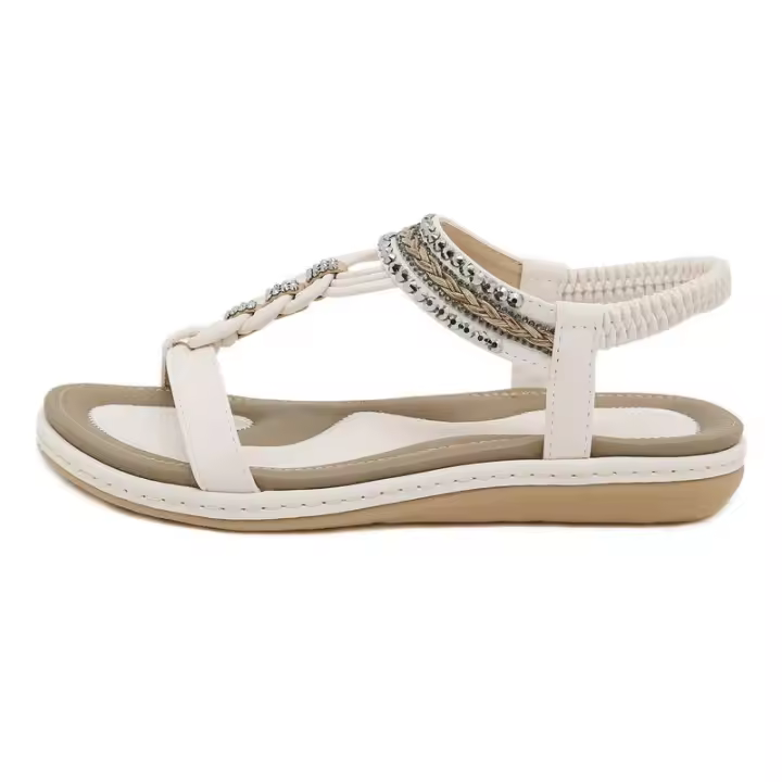 Primavera Verano nueva sandalia plana cómoda y ligera para mujer con banda elástica Caual Beach zapato de gran tamaño - 1