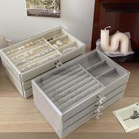 Organizador De Joyas Transparente Caja De Almacenamiento Con Cajones Multicapa Estilo De Mostrador a Prueba De Polvo Con Almacenamiento Para Anillos Collares Y Pendientes Material De Plástico Y Velours - details 7
