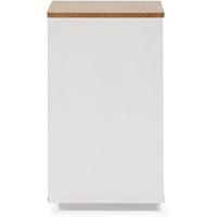 Mesa de Noche Bob 2 Estructura de Madera Blanca/Roble 45cm de Ancho 35cm de Profundidad - details 5