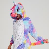 Pijama De Invierno De Peluche Kigurumi Unicornio Para Mujer Y Hombre Pijama De Dibujos Animados Cómodo Y Caliente Con Capucha Y Botones - details 9