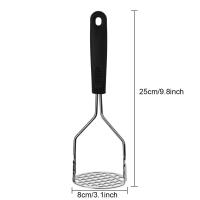 Exprimidor de cocina para hacer patatas, machacador de patatas de acero inoxidable, triturador de verduras, mango negro - details 7