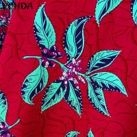 Vestido de talla grande 5XL con estampado bohemio para mujer VONDA 2024, vestido veraniego Vintage de manga larga, vestido informal holgado con cuello redondo hasta el tobillo - details 9