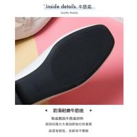 Cabeza cuadrada boca poco profunda, tacón grueso, suela suave, mocasines de aumento de altura, interior para mujer - details 5