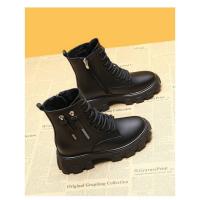 Botas de media pantorrilla para mujer con cordones y cremallera, botines deportivos de tacón grueso, estilo Chelsea, moda, otoño/invierno, nuevo estilo - details 12