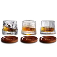 Vasos de Whisky giratorios con Base, vaso de cristal de Ron giratorio de 360 grados para cóctel y fiesta - details 1