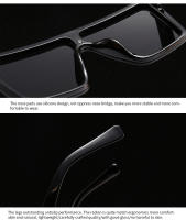 Toyear-gafas de sol cuadradas para hombre y mujer, lentes de sol de marca de diseñador de lujo, a la moda, Estilo Vintage, montura grande, parte superior plana, UV400 - details 18