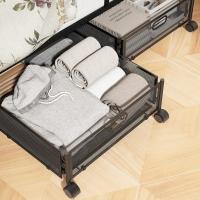 Contenedores de almacenamiento debajo de la cama de gran capacidad con ruedas, contenedores de almacenamiento de ropa para edredón de Metal, plegables con asas - details 10