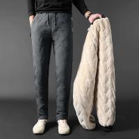 Ropa de chándal de invierno para hombre, pantalón de chándal de lana gruesa de felpa, pantalones térmicos de lana de cordero, pantalones casuales, pantalones cálidos de algodón a prueba de viento 8828 - details 2