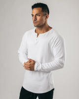 Camisetas deportivas para hombre, camiseta informal de algodón con cuello Henry - details 11