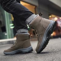 Botas De Invierno Con Piel Antideslizantes Impermeables Para Hombre Botas De Nieve Alta Top Microfibra Cuero Sintético Lining De Plush - details 15