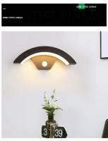 Lámpara de pared moderna para exteriores, luz impermeable IP65 con Sensor de movimiento PIR, para jardín, porche, Frente, cuerpo de lámpara de aluminio negro - details 7