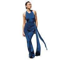 Vestido de sirena con cinturón drapeado y cintura entallada, estilo halter, nuevo de verano para mujer G25DS119 - details 10