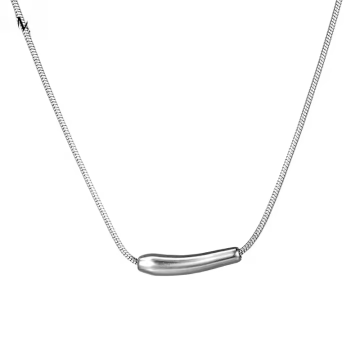 Serpiente hueso collar mujer calle alta dulce cool multiplo titanio acero adorno clavícula cadena - 1