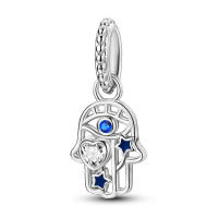 Cuentas de circón con forma de corazón y palma con incrustaciones de plata, adecuadas para la fabricación de joyas - details 0