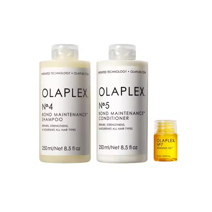 Lavado y kit Olaplex: No. 4, 5, 7, Set de champú y acondicionador Limpia, hidrata y controla el encrespamiento hasta 72 horas, aceite adhesivo para brillo - 1