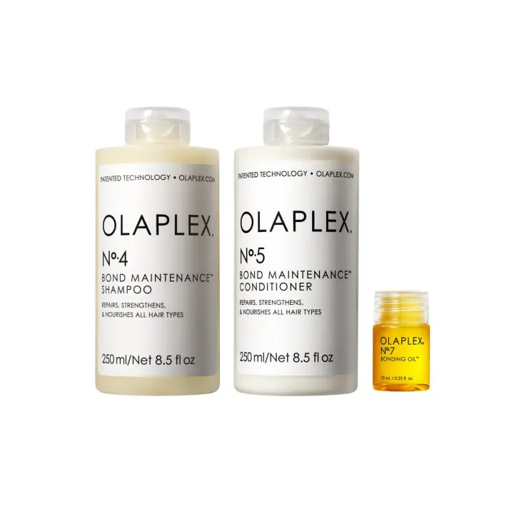 Lavado y kit Olaplex: No. 4, 5, 7, Set de champú y acondicionador Limpia, hidrata y controla el encrespamiento hasta 72 horas, aceite adhesivo para brillo - 1