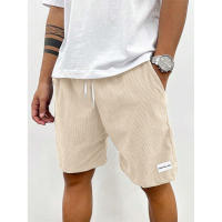 Shorts De Lino Para Hombre Verano Casual Playa Baloncesto Pantalones Cortos De Color Sólido Etiqueta Deportiva Talla Media - details 5