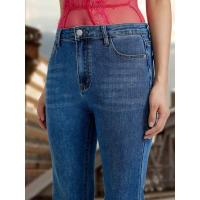 Pantalones vaqueros retro de cintura alta para mujer, vaqueros elásticos de moda informal - details 6