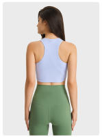 Sujetador deportivo de yoga para mujer SHINBENE con cuello alto y diseño de costilla para gimnasio y entrenamiento tipo Racerback con built in bra - details 12