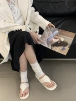 Diseño de nicho, medias zapatillas, zapatos de mujer, punta de moda, zapatillas frescas romanas de fondo plano para vacaciones - details 9