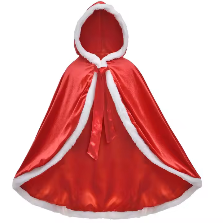 Frozen Princess Cloak for Girls Kids Autumn and Winter Plus Velvet Hooded Cloak Halloween Princess Cosplay Christmas Costume - 1