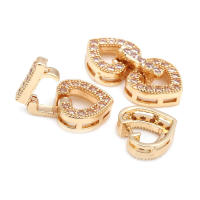 Conector de Estrella Redondo de Brasso y Zirconio de 18K Oro Accesorios de Joyería DIY para Collares y Pulseras Hecho en China - details 3