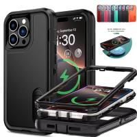 Funda resistente antigolpes militar híbrida 3 en 1 para iPhone 16 Pro Max 11 12 13 14 15 Pro Max 15 Plus 16E cubierta dura para teléfono con soporte para PC - details 0