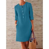 Vestido elegante de manga larga con cuello redondo, nueva moda femenina de primavera y otoño 2023 - details 3