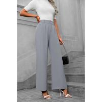 Pantalones de oficina de moda para mujer de cintura alta y pierna ancha 2025 en algodón original. - details 7