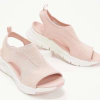 Sandalias de cuña con punta abierta para Mujer, zapatos informales ligeros con plataforma de pescado de malla, verano 2024 - details 5