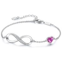 Pulsera de plata S925 con zirconia cúbica Diseño infinito y corazón Regalo perfecto para mujeres y madres - details 2