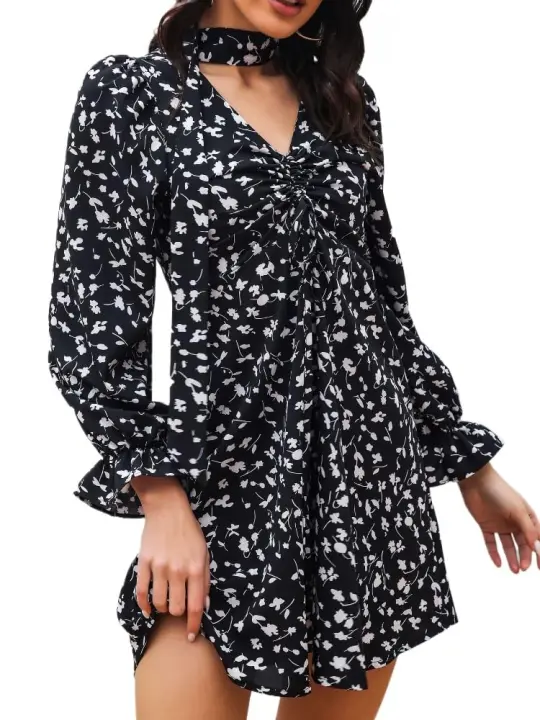 Falda larga elegante con estampado informal para mujer, moda primavera y otoño 2025 - 1