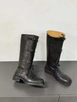 Tacones altos con punta cuadrada y suela gruesa hasta la rodilla para mujer, botas largas con cremallera lateral - details 2
