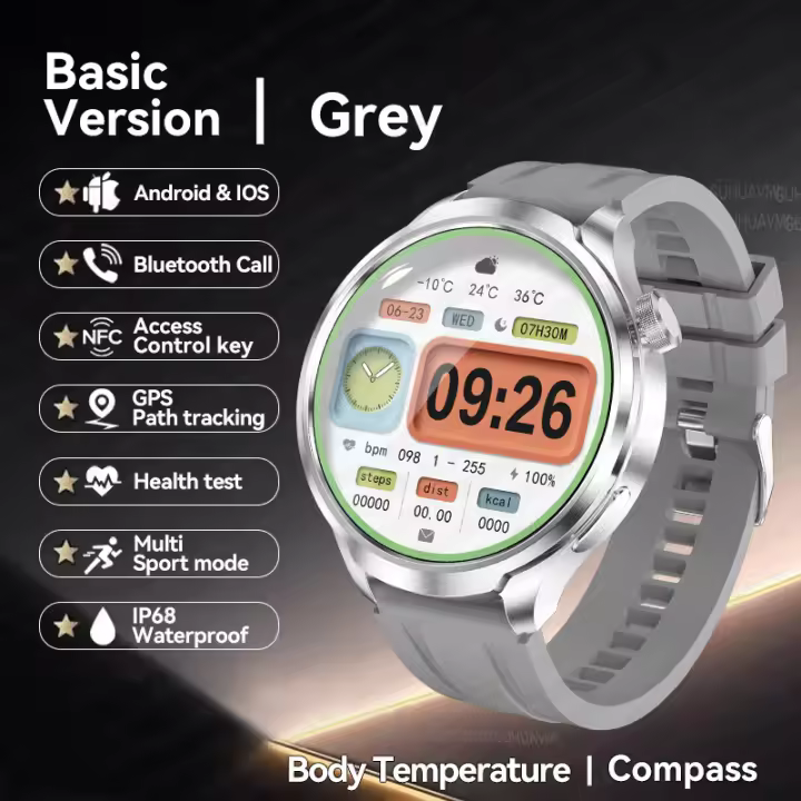 Reloj inteligente 1,85 pulgadas HD pantalla grande NFC Reloj inteligente hombres Bluetooth llamada presión arterial GPS al aire libre seguimiento deportivo Smarthwatch brújula esfera personalizada salud Smartwatch - 1