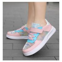 Moda verano niños zapatos casuales suaves lindas niñas rosa púrpura luz gruesa zapatillas de deporte de malla de aire chico princesa Net calzado deportivo - details 14
