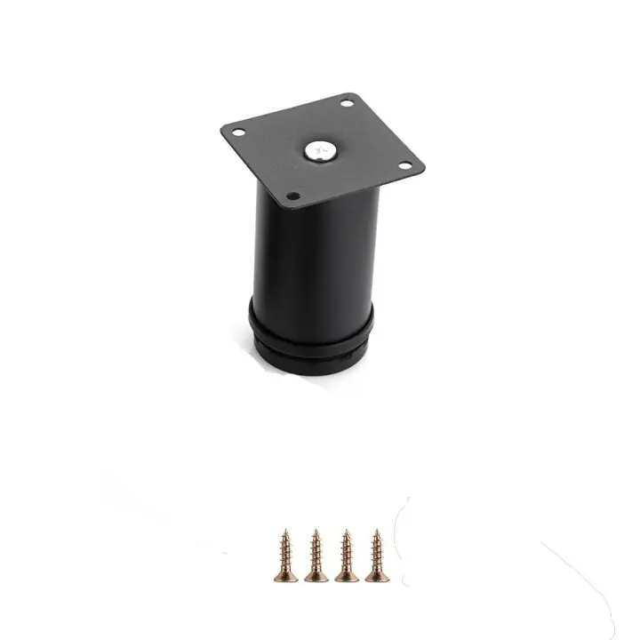 Patas de acero inoxidable para muebles, extensores de patas de repuesto para sofá, color negro, 4 pulgadas - 1