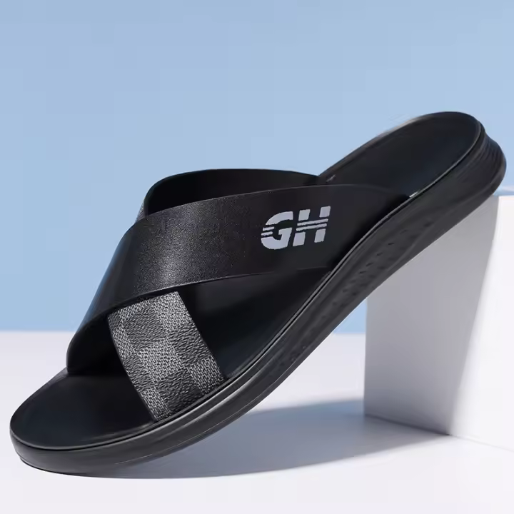 Zapatillas de Moda para Hombres en Verano Suela Suave de Lujo con Luz Diseño de Tiraje Exterior Personalizable Tendencia de Sandalias de Playa - 1