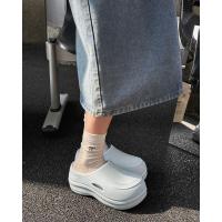 Sandalias de nube para mujer, zapatillas de punta cerrada gruesas para exteriores de medio verano con aumento de altura, zapatos tipo zueco de suela suave con - details 6