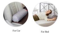 Almohada cilíndrica de lino y algodón, cojín de cabecera de sofá de oficina, extraíble y lavable, Color sólido - details 4