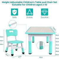 Mesa de Niños Ajustable en Altura Juego de Sillas de 4 Ideal para Jardín de Infantes y Habitación - details 2