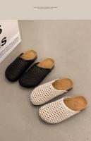 Zapatillas retro de media cabeza con bolsa tejida para mujer 2025, nuevas zapatillas romanas frescas, huecas, cómodas y transpirables de un pedal. - details 5