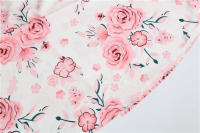 Summer floral print elegant a-line party women slim short sleeve swing vintage dress - details 7