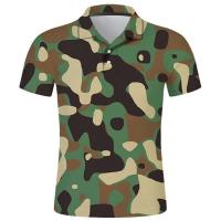 Polo con estampado de camuflaje para hombre, ropa de calle con botones, top informal con solapa, novedad de verano - details 8
