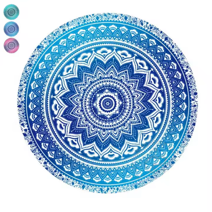 Tapiz redondo de Mandala, Alfombra de Picnic de playa de verano, manta Bohemia - 1