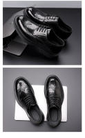 Nuevos zapatos de cuero para hombres zapatos de cuero formales estilo británico marrón que aumentan los zapatos de cuero de negocios hombres - details 14
