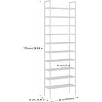 10 Niveles con Diseño Extra Grueso, Organizador de Zapatos para 30 Pares, 56 x 30 x 170 cm para Pasillo, Dormitorio (Blanco) - details 2