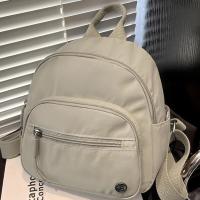 Mochila portátil de nailon para mujer, mochila informal ligera con múltiples bolsillos de Color sólido con asa a la moda - details 9