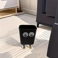Cubo de basura Kawaii de ojos grandes, cubo de basura de dibujos animados engrosado de plástico creativo, gran capacidad con pies, cubo de basura divertido para dormitorio - details 5