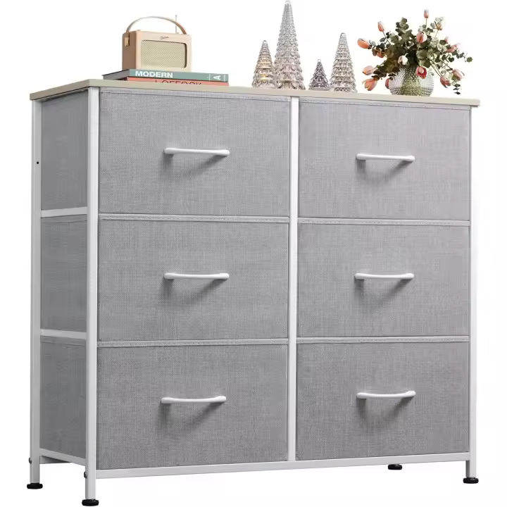 Gabinete de 7 Cajones Estructura de Acero y Madera para Dormitorio, Sala de Estar, Pasillo - 1